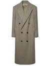 Ami Alexandre Mattiussi Ami Paris Double-breasted Mid-calf Length Coat In Beige