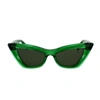 Bottega Veneta Bv1101s Pointed Cat Eye Sunglasses In Green