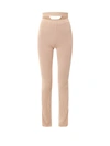 Andreädamo Ribbed Knit Flare Cut Out In Beige