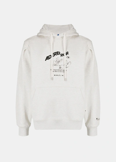 Ader Error Logo-print Stretch-cotton Hoodie In Oatmeal
