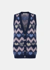 ALESSANDRA RICH ALESSANDRA RICH BLUE KNITTED MOHAIR VEST