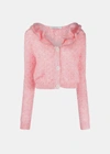 ALESSANDRA RICH ALESSANDRA RICH PINK MOHAIR LACE KNIT CARDIGAN