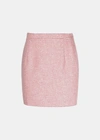 ALESSANDRA RICH ALESSANDRA RICH RED/PINK VICHY SEQUIN TWEED MINI SKIRT