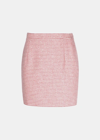 Alessandra Rich Sequin-embellished Tweed Miniskirt In Pink