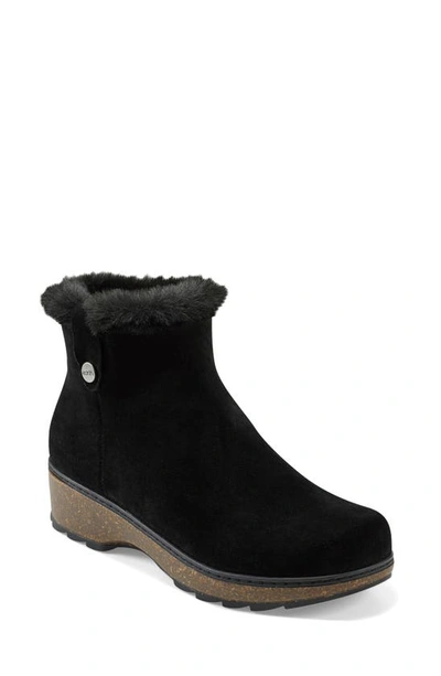 Earth Women's Kim Cold Weather Round Toe Casual Booties In Black Suede