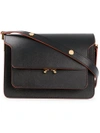 Marni Black Saffiano Leather Shoulder Bag In Black
