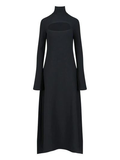 A.w.a.k.e. Cutout Flared Midi Dress In Black