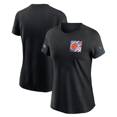 Nike Cleveland Browns Crucial Catch Sideline  Women's Nfl T-shirt In Black