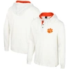 COLOSSEUM COLOSSEUM WHITE CLEMSON TIGERS AFFIRMATIVE THERMAL HOODIE LONG SLEEVE T-SHIRT
