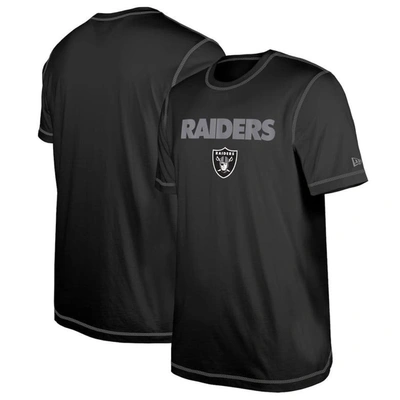 New Era Black Las Vegas Raiders Third Down Puff Print T-shirt