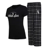 Concepts Sport Women's  Black, Gray Chicago White Sox Arctic T-shirt And Flannel Pants Sleep Set In Black
