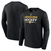 Fanatics Branded  Black Pittsburgh Penguins Authentic Pro Primary Replen Long Sleeve T-shirt In Black