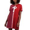 STARTER STARTER RED/BURGUNDY PHILADELPHIA PHILLIES ACE TIE-DYE SNEAKER DRESS