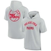 Fanatics Signature Unisex  Gray Philadelphia 76ers Super Soft Fleece Short Sleeve Pullover Hoodie In Gray