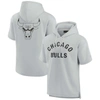 Fanatics Signature Unisex  Gray Chicago Bulls Super Soft Fleece Short Sleeve Pullover Hoodie In Gray