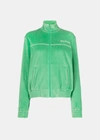 SPORTY AND RICH SPORTY & RICH GREEN VELOUR TRACK JACKET
