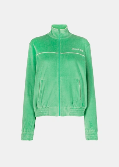 Sporty And Rich Sporty & Rich Green Velour Track Jacket In Verde