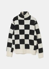 UNDERCOVER UNDERCOVER BLACK/WHITE CHECK TURTLENECK SWEATER