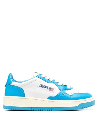 Autry Two-tone Low-top Leather Sneakers In Blue