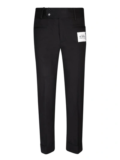 Dolce & Gabbana Stretch Drill Pants With Re-edition Label In Black