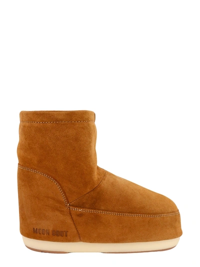 Moon Boot Suede Ankle Boots In Orange