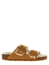 Birkenstock Women's Arizona Big Buckle Shearling Sandals - Narrow In Cognac