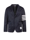THOM BROWNE COTTON BLAZER WITH ICONIC BANDS