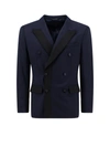 DOLCE & GABBANA DOUBLE-BREASTED BLAZER WITH CONTRASTING INSERTS