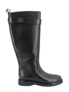 TORY BURCH LEATHER BOOTS WITH EMBOSSED LOGO