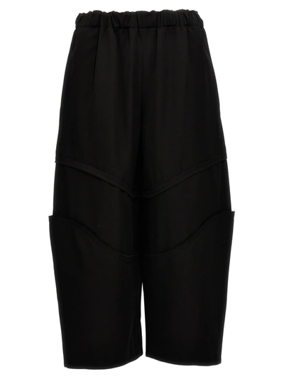 Comme Des Garçons Cropped Elasticated Trousers In Black