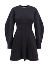 ALEXANDER MCQUEEN WOOL BLEND DRESS WITH EMBOSSED STITCHINGS