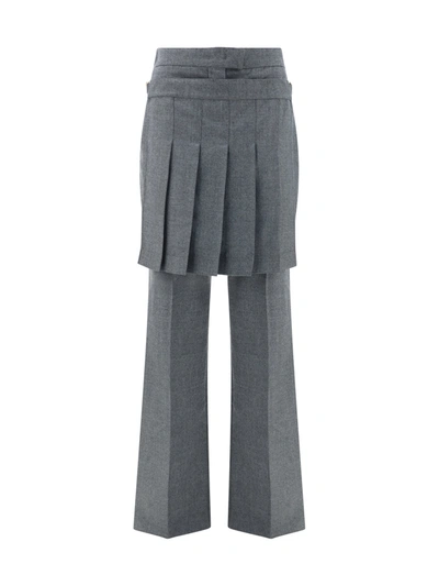 Fendi Flannel Pants In Light Grey