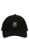 NEIL BARRETT LOGO PLATE CAP HATS BLACK