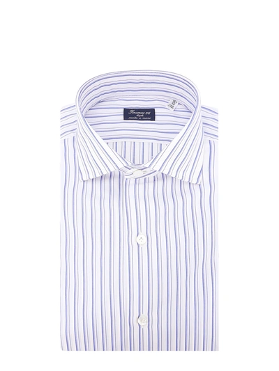 FINAMORE COTTON SHIRT WITH STRIPED MOTIF