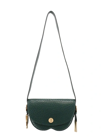 Burberry Leather Chess Shoulder Bag In Green