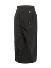 Alexander Mcqueen Double-button Wool Midi Skirt