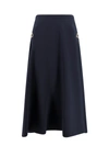Valentino Embellished Wool And Silk-blend Crepe Midi Skirt
