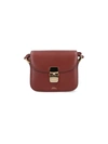Apc Mahogany Shoulder Bag With Gold Color Engraved Logo In Leather Woman In Brown