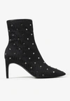 MOSCHINO 75 ALL-OVER JACQUARD LOGO ANKLE BOOTS