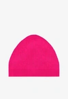 Moschino All-over Jacquard Logo Beanie In Pink