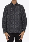 Palm Angels Quilted All Monogram Outerwear With Snap Buttons In Black