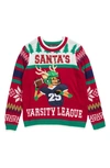 33 Degrees Kids' Xmas Varsity Sweater In Red