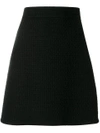 Gucci Linen Canvas Belted Long Skirt In Black