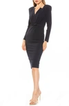 ALEXIA ADMOR ARLETH V-NECK SHEATH DRESS