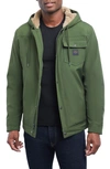 Lucky Brand Loki Workwear Soft Shell Faux Shearling Jacket In Olive