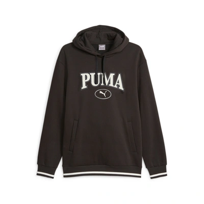 Puma Men's Squad Brushed Fleece Logo Hoodie In Black