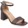 Journee Collection Valenncia Ankle Strap Sandal In Brown