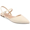 Journee Collection Martine Slingback Flat In White