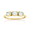 Rs Pure By Ross-simons Aquamarine 3-stone Ring In 14kt Yellow Gold In Blue