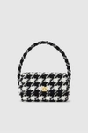 ANINE BING ANINE BING NICO BAG IN BLACK AND WHITE HOUNDSTOOTH